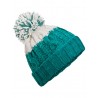 Winter hat - mod. B437:Emerald, 100% acrylic, Soft White, One Size